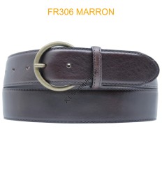 CEINTURE EN CUIR DE VACHETTE FR306 MARRON