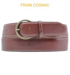 CEINTURE EN CUIR DE VACHETTE FR306 COGNAC