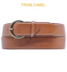 CEINTURE EN CUIR DE VACHETTE FR306 CAMEL