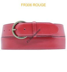 CEINTURE EN CUIR DE VACHETTE FR306 ROUGE