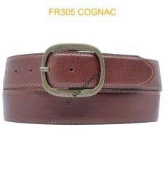 CEINTURE EN CUIR DE VACHETTE FR305 COGNAC