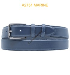 Ceinture en cuir de vachette A2751 MARINE