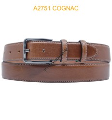 Ceinture en cuir de vachette A2751 COGNAC