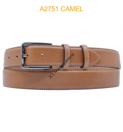 Ceinture en cuir de vachette A2751 CAMEL