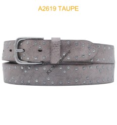 Ceinture en cuir de vachette A2619 TAUPE