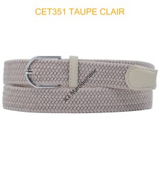 Ceinture élastique tressée large beige