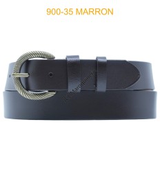 Ceinture large femme en cuir 900-35 MARRON