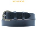 Ceinture large femme en cuir 900-35 NOIR