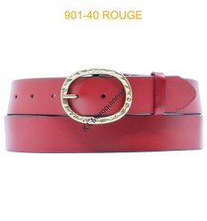 Ceinture large femme en cuir 901-40 ROUGE