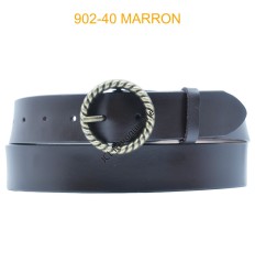 Ceinture large femme en cuir 902-40 MARRON