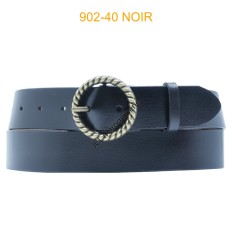Ceinture large femme en cuir 902-40 NOIR