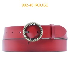 Ceinture large femme en cuir 902-40 ROUGE