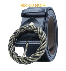 Ceinture large femme en cuir 904-50 NOIR