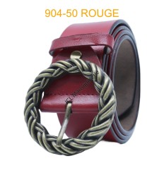 Ceinture large femme en cuir 904-50 ROUGE