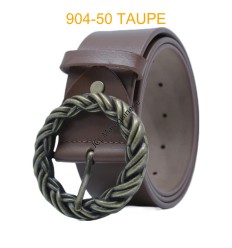 Ceinture large femme en cuir 904-50 TAUPE