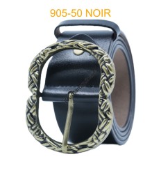 Ceinture large femme en cuir 905-50 NOIR