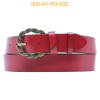 Ceinture large femme en cuir 906-40 ROUGE