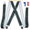 Bretelle "X" Elastique à pinces 35mm Fabrication Française FRBRE35-IMP-8810 VERT