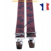 Bretelle "X" Elastique à pinces 35mm Fabrication Française FRBRE35-IMP-8811 ROUGE
