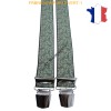 Bretelle "X" Elastique à pinces 35mm Fabrication Française FRBRE35-IMP-8812 VERT
