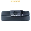 Ceinture automatique boucle crémaillère sans trous en croute de cuir de vachette 3.5 cm noir M158