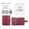 Portefeuille COTIDI avec portemonnaie anti RFID en cuir CC3551 rouge
