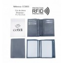 Portefeuille COTIDI 1 volet anti RFID en cuir CC3855 gris