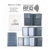 Portefeuille COTIDI 3 volets anti RFID en cuir CC3802 gris
