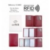 Portefeuille COTIDI 3 volets anti RFID en cuir CC3802 rouge
