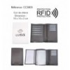 Portefeuille COTIDI 3 volets anti RFID en cuir CC3805 marron