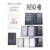 Portefeuille COTIDI 3 volets anti RFID en cuir CC3881 noir