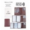 Portefeuille COTIDI 3 volets anti RFID en cuir CC3881 cognac