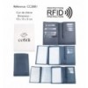 Portefeuille COTIDI 3 volets anti RFID en cuir CC3881 gris