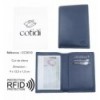 Porte passeport COTIDI anti RFID en cuir CCP102 bleu marine