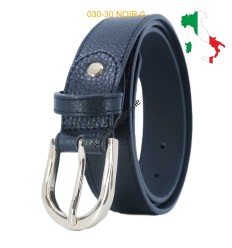 Ceinture femme bouclé dorée en cuir grainé 3 cm de large