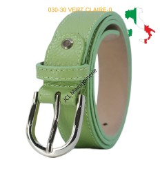 Ceinture femme bouclé dorée en cuir grainé 3 cm de large