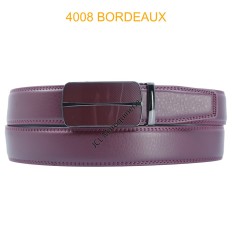 Ceinture automatique boucle crémaillère sans trous en croute de cuir de vachette 3.5 cm