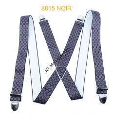 Bretelle "X" Elastique à pinces 35mm Fabrication Française 8815 NOIR