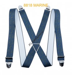 Bretelle "X" Elastique à pinces 35mm Fabrication Française 8818 MARINE