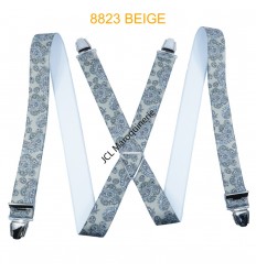 Bretelle élastique fabriqué en france 35mm à motifs beige