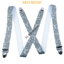 Bretelle "X" Elastique à pinces 35mm Fabrication Française 8823 BEIGE