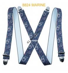 Bretelle élastique fabriqué en france 35mm à motifs marine