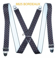 Bretelle élastique fabriqué en france 35mm à motifs bordeaux