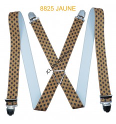 Bretelle élastique fabriqué en france 35mm à motifs jaune