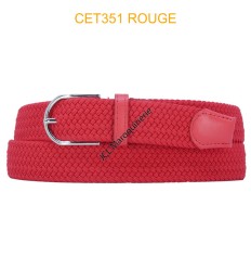 Ceinture élastique tressée large Rouge