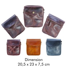 Sacoche à bandoulière en cuir de buffle MI21301