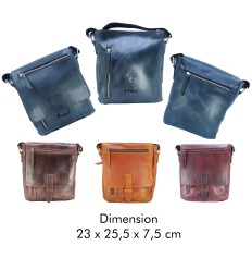 Sacoche à bandoulière en cuir de buffle MI21302
