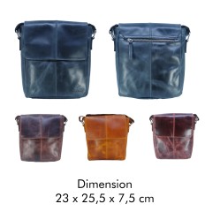 Sacoche à bandoulière en cuir de buffle MI21308