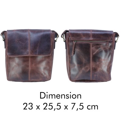 Sacoche à bandoulière en cuir de buffle MI21308