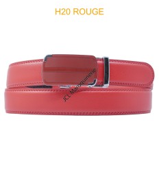 Ceinture automatique boucle crémaillère sans trous en croute de cuir de vachette 3.5 cm